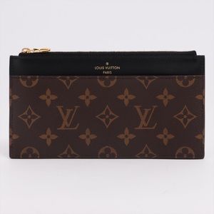 Louis Vuitton Monogram Slim Purse Black **No serial number** IC tag